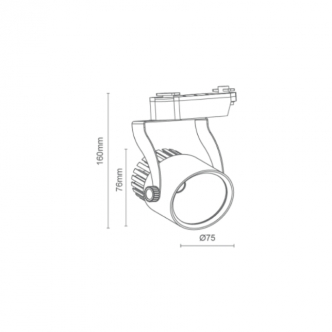 Spot para Trilho Romalux Branco 8 watts 4000K 12° 76X75X160mm IP20 Bivolt 30028