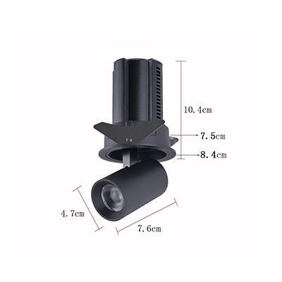 Spot Embutido Nordecor Aiva 12 watts 2700K 24° Sof Preto Ø84x104mm IRC97 Bivolt 6457