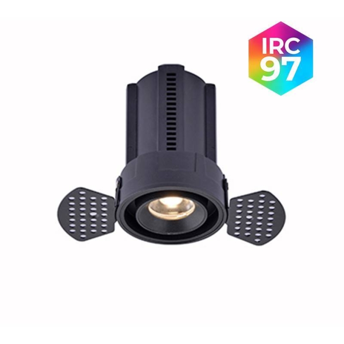 Embutido Nordecor Aiva No Frame 12 watts 2700K 24° Sof Preto Ø150x104mm IRC97 Bivolt 6461