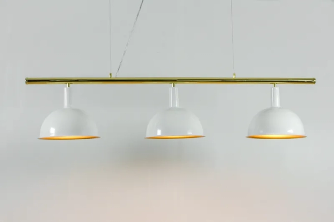 Pendente Golden Art Lustre Bilhar 1/2 Bola 3 Cúpulas 3L E27 1400mm T143-3PI