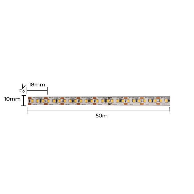 Fita LED Nordecor 8w/mt 3000K 180 Leds IP20 10mm 12V (Rolo 50 metros) 7202