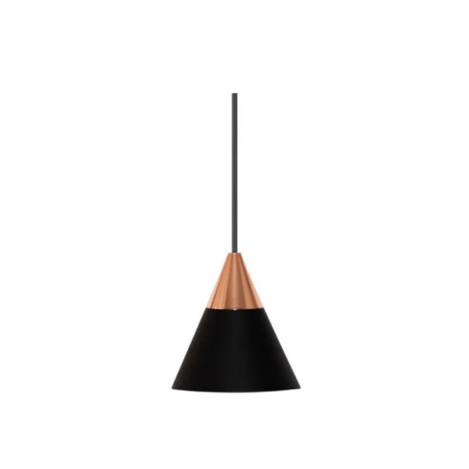 Pendente Romalux Mini Cone Preto 7 watts 3000K IP20 Bivolt Ø72x75mm P0038