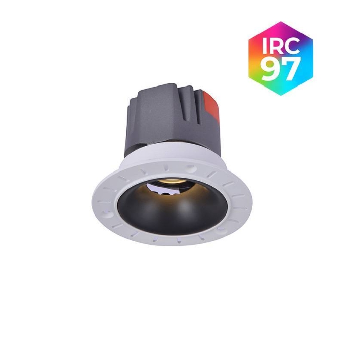 Embutido Nordecor Zagle No-Frame 10 watts 2700K 24° Sof Preto Ø101x64mm IRC97 Bivolt 6449