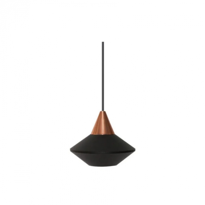 Pendente Romalux Mini Hat Preto 7 watts 3000K IP20 Bivolt Ø85X70mm P0040