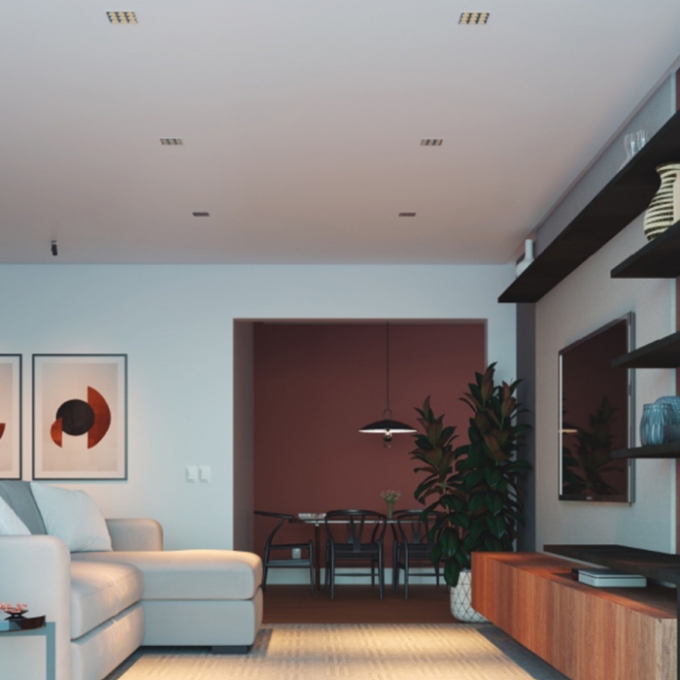 Spot Mini Embutir Romalux Downlight 16 watts 2700K 24° IP20 Bivolt 105X105X50mm 80196