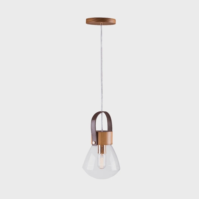 Pendente Madelustre Lampadari Pequeno Madeira Castanho 1L E27 Ø190mm 2834CT/94
