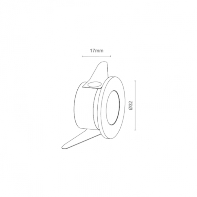 Mini Embutido para Móveis Romalux Branco Redondo 2 watts 30° 3000K IP20 Ø32X17mm 80120