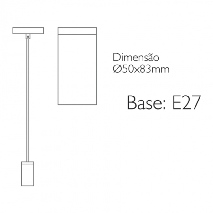 Pendente Romalux Wood Scuro Madeira e Alumínio Marrom 1L E27 IP20 Bivolt Ø40X80mm P0007
