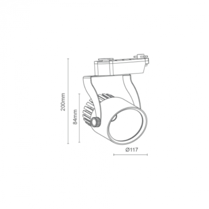 Spot para Trilho Romalux Preto 18 watts 2700K 12° 84X117X200mm IP20 Bivolt 30009