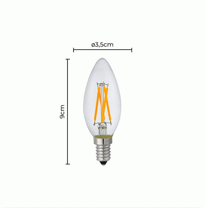 Lâmpada Nordecor Vela Filamento 4 watts 35x90mm E14 2400K Clear 1055