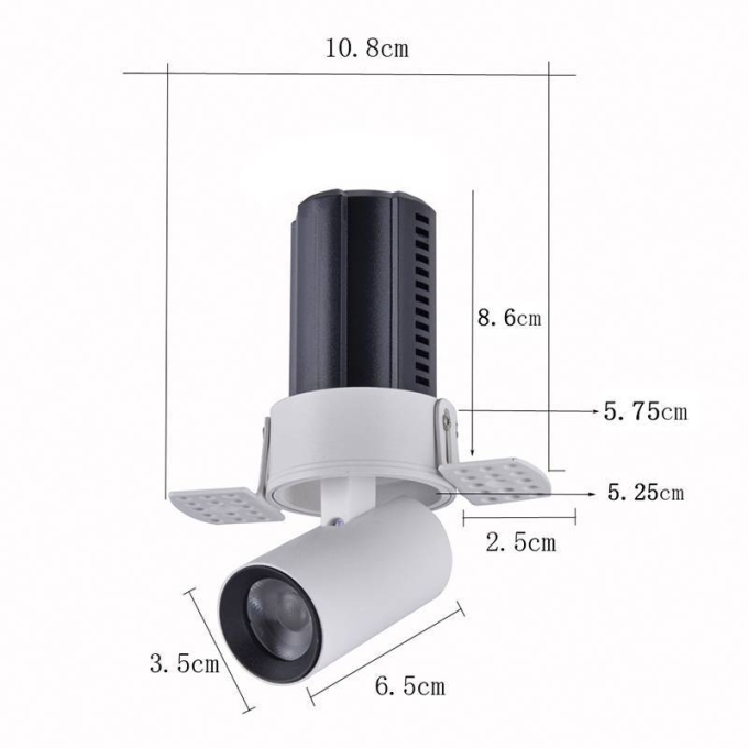 Embutido Nordecor Aiva No Frame 7 watts 2700K 24° Sof Branco Ø108x81mm IRC97 Bivolt 6458