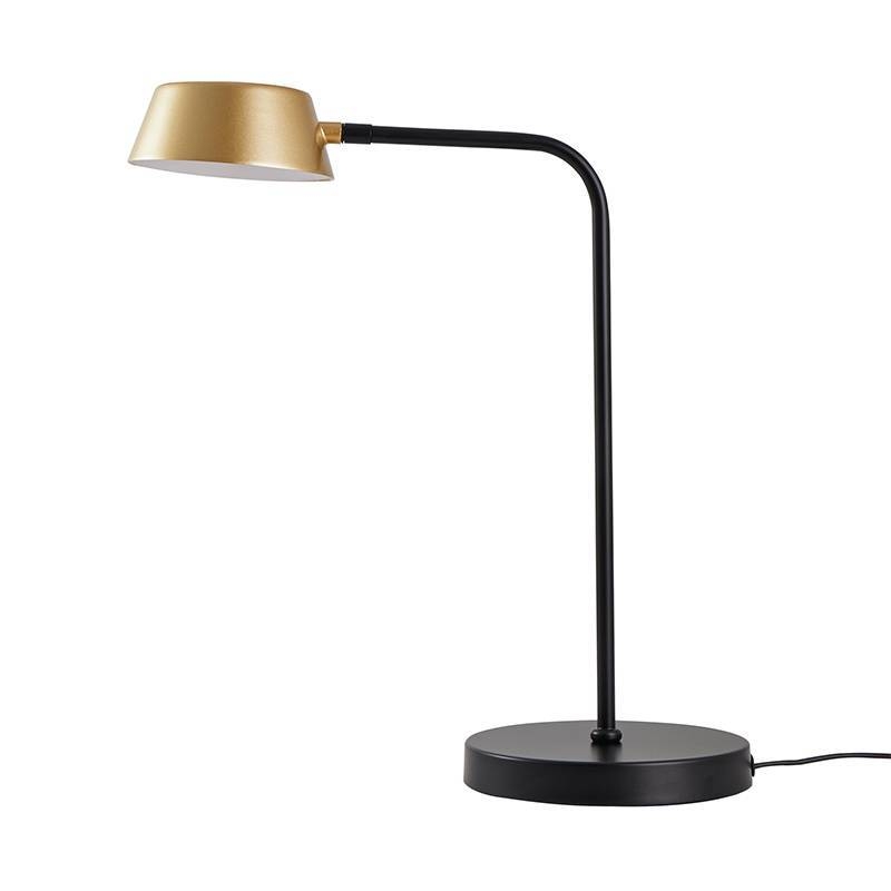 Abajur Nordecor Zavi 7 watts 3000k Ouro Fosco e Preto 440x180x290mm Bivolt 2551