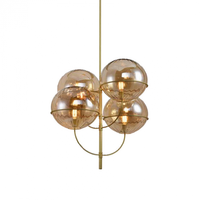 Pendente Skylight Pop Dourado e Âmbar 4L E27 25 watts Ø900X270mm SKY-3109
