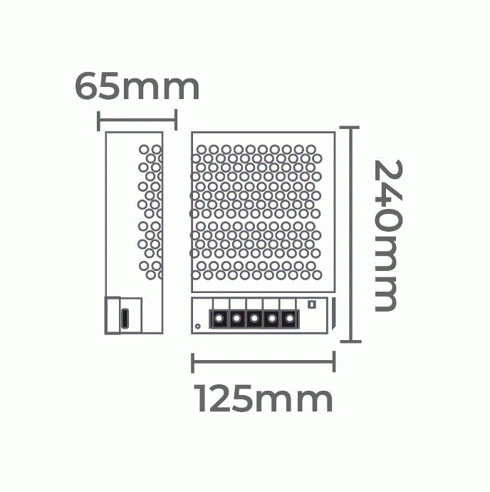 Fonte 24V Nordecor Chaveada 42A 1000 watts Bivolt IP20 240x125x65mm 7239