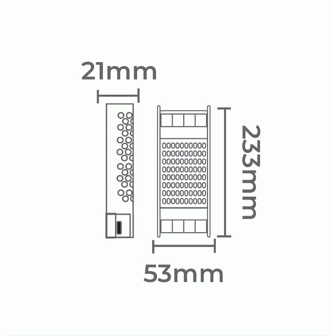 Fonte 24V Nordecor Slim 5A 120 watts Bivolt IP20 233x53x21mm 7216