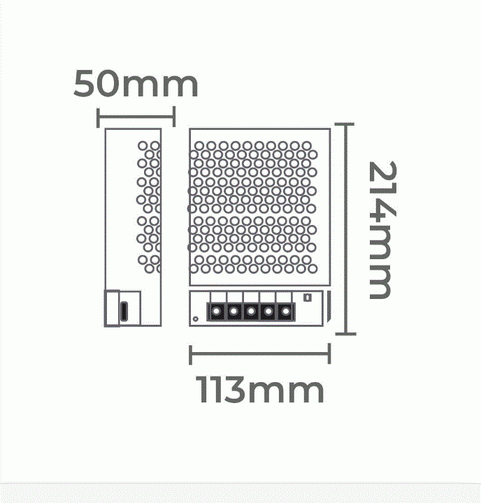 Fonte 24V Nordecor Chaveada 15A 360 watts Bivolt IP20 214x113x50mm 7077