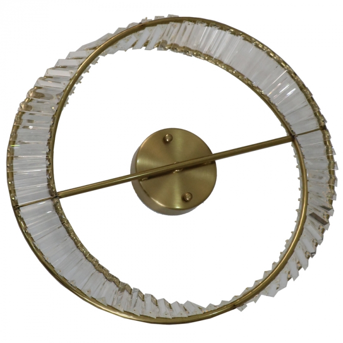 Plafon Skylight Dominó Dourado e Cristal Transparente 38 watts 3000K Bivolt Ø600mm SKY-4021