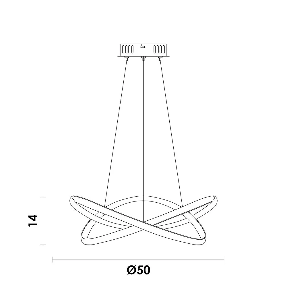 Pendente Bella Nodo Black 36 watts 3000K Ø500x150mm HM020B