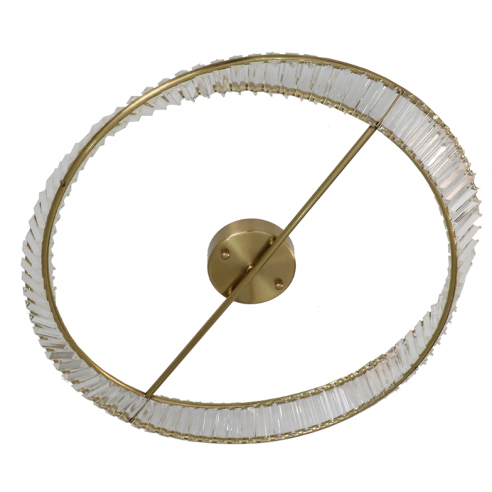 Plafon Skylight Dominó Dourado e Cristal Transparente 50 watts 3000K Bivolt Ø800mm SKY-4022