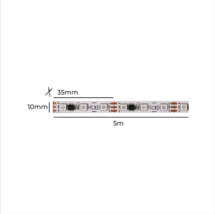 Fita LED Nordecor RGB Sinfonia 12w/mt 12V 84 Leds IP65 10mm (Rolo 5 metros) 7176