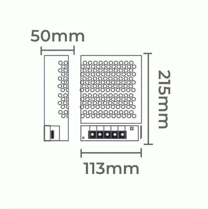 Fonte 12V Nordecor 42A 500 watts IP20 Chaveada Bivolt 215x113x50mm 7234