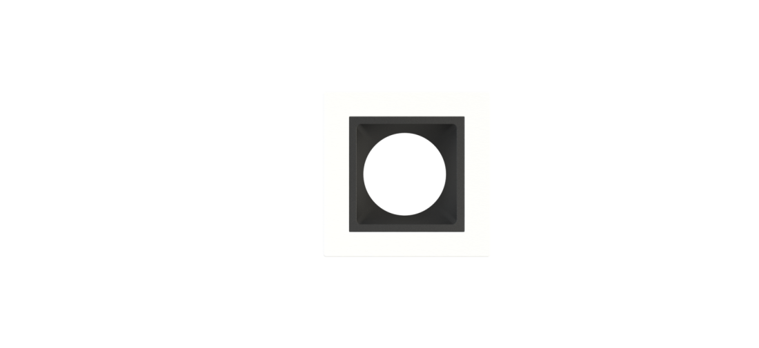 Embutido Fixo Moon Linea 1L Mini Dicróica Branco com Fundo Preto 55x55mm 1061515