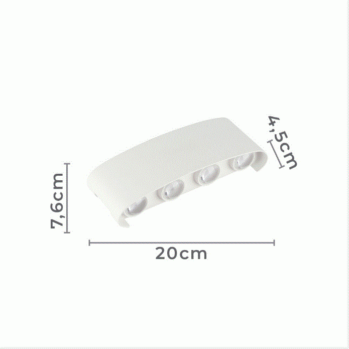 Arandela Nordecor Yori 8 watts 3000K Branco IP65 76x200x45mm Bivolt 2706
