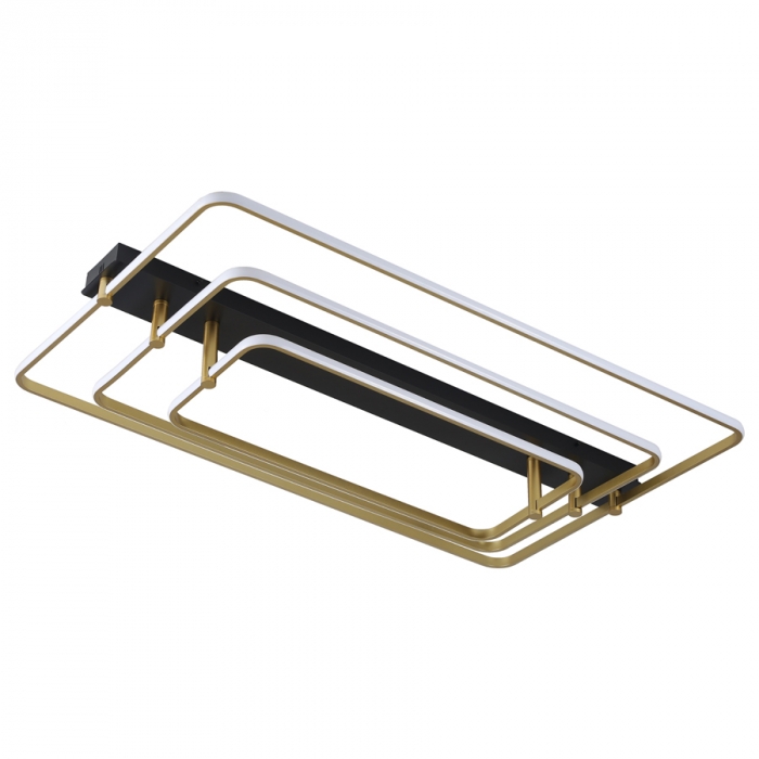 Plafon Skylight Listo Dourado e Preto 130 watts 3000K Bivolt 1100X700mm SKY-3107RT-PTDO