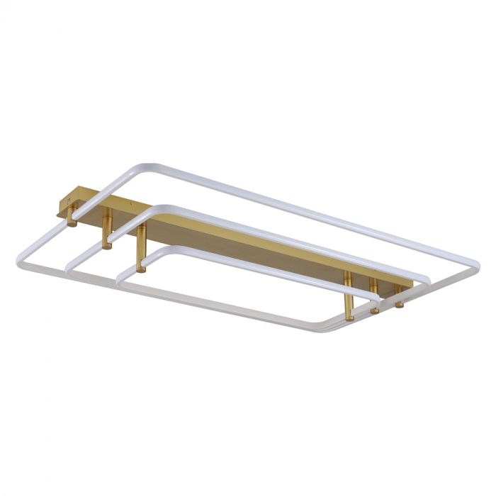 Plafon Skylight Listo Dourado e Branco 130 watts 3000K Bivolt 1100X700mm SKY-3107RT-BRDO