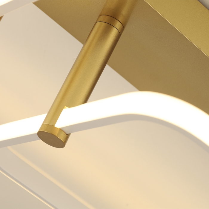 Plafon Skylight Listo Dourado e Branco 130 watts 3000K Bivolt 1100X700mm SKY-3107RT-BRDO