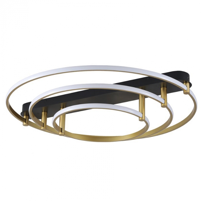 Plafon Skylight Listo Dourado e Preto 90 watts 3000K Bivolt Ø800mm SKY-3106L-PTDO