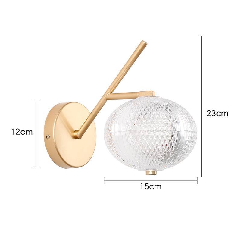 Arandela Nordecor Luse 7 watts 3000K Ouro Champagne IP20 230x150x120mm Bivolt 2798