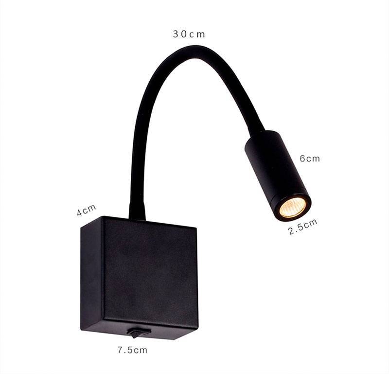 Arandela Nordecor Evy 3 watts 3000K Preto IP20 75x40x300mm Bivolt 2055
