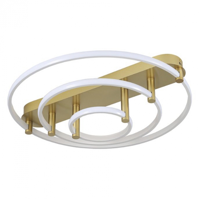 Plafon Skylight Listo Dourado e Branco 59 watts 3000K Bivolt Ø600mm SKY-3106M-BRDO
