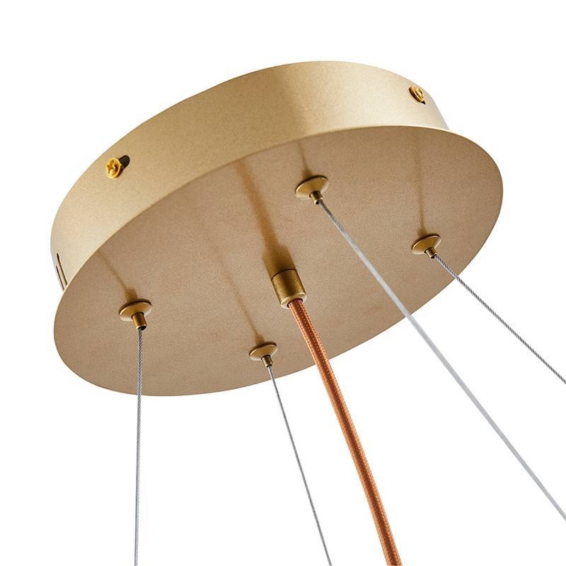 Pendente Nordecor Bouze Cin 8L G9 Ø800mm Dourado e Âmbar Bivolt 2536