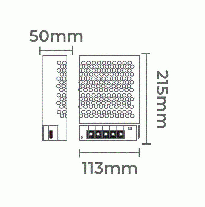 Fonte 24V Nordecor Chaveada 25A 600 watts Bivolt IP20 215x113x50mm 7238