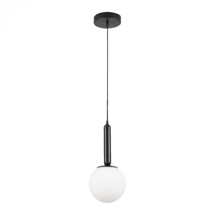 Pendente Skylight Basic Preto e Vidro Leitoso 1L G9 25 watts Ø150X330mm SKY-3123PT