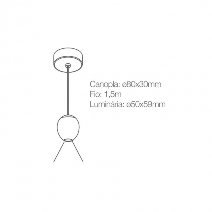 Pendente Romalux Mini Globe Branco 4,5 watts 3000K IP20 Bivolt P0031