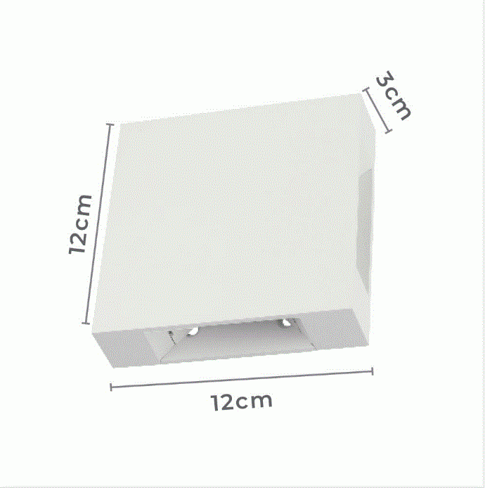 Arandela Nordecor Niere 4 watts 3000K Branco IP65 120x120x30mm Bivolt 2661