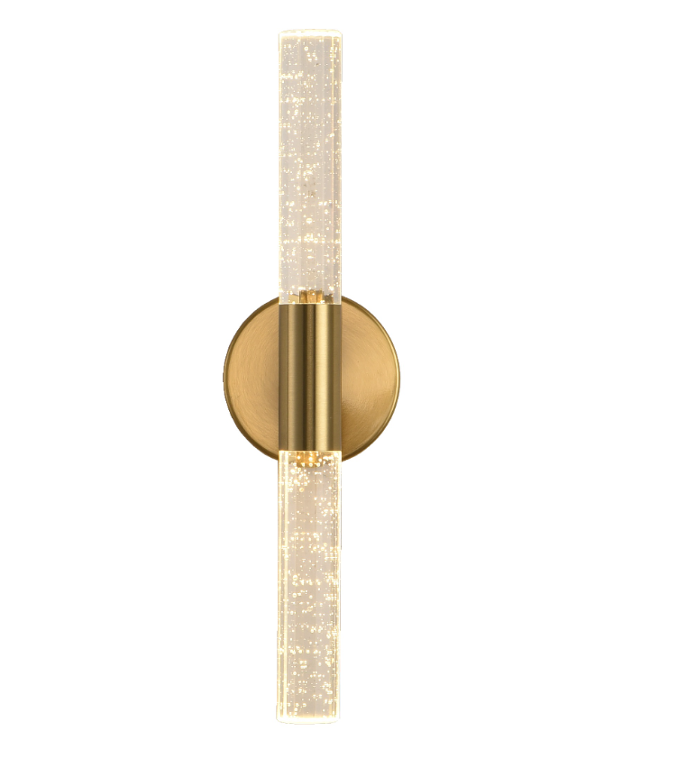 Arandela Skylight Magic Dourado Metal e Cristal 6 watts 3000K Bivolt 400mm SKY-3127AR
