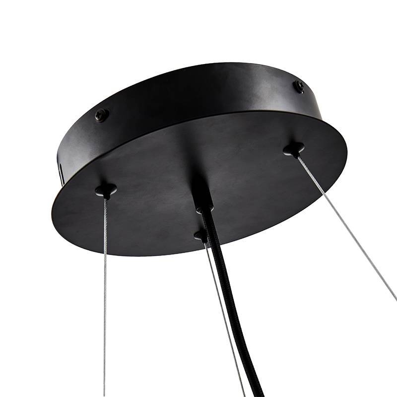 Pendente Nordecor Bouze Cin 8L G9 Ø800mm Preto e Fumê Bivolt 2535