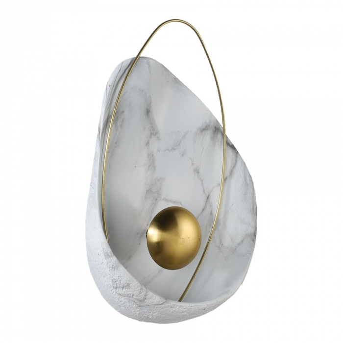 Arandela Skylight Cosmic Branco e Dourado 5 watts 3000K Bivolt  Ø270X400mm SKY-3122AR-BRDO
