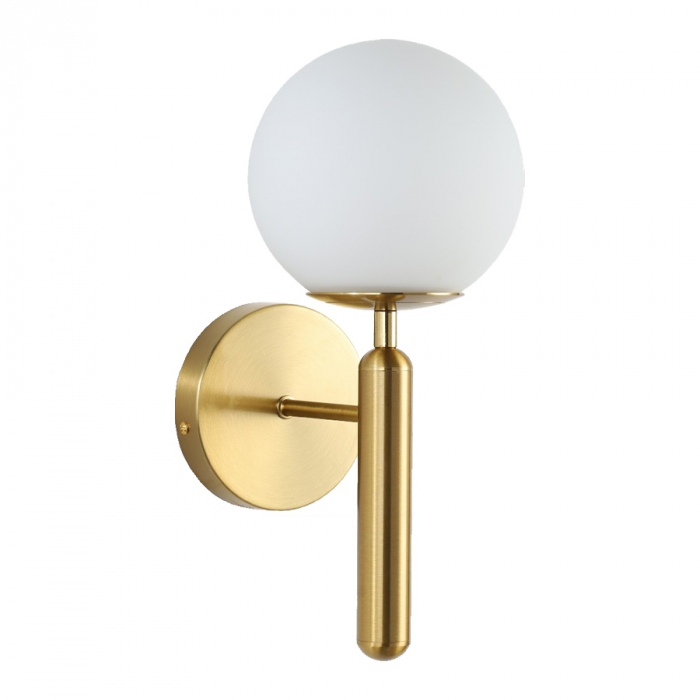 Arandela Skylight Basic Dourado e Vidro Leitoso 1L G9 25 watts Ø150X330X200mm SKY-3123AR-DO