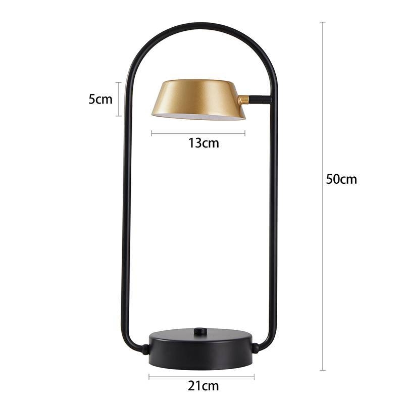 Abajur Nordecor Zavi Oni 7 watts 3000k Ouro Fosco e Preto 500x210x130mm Bivolt 2549