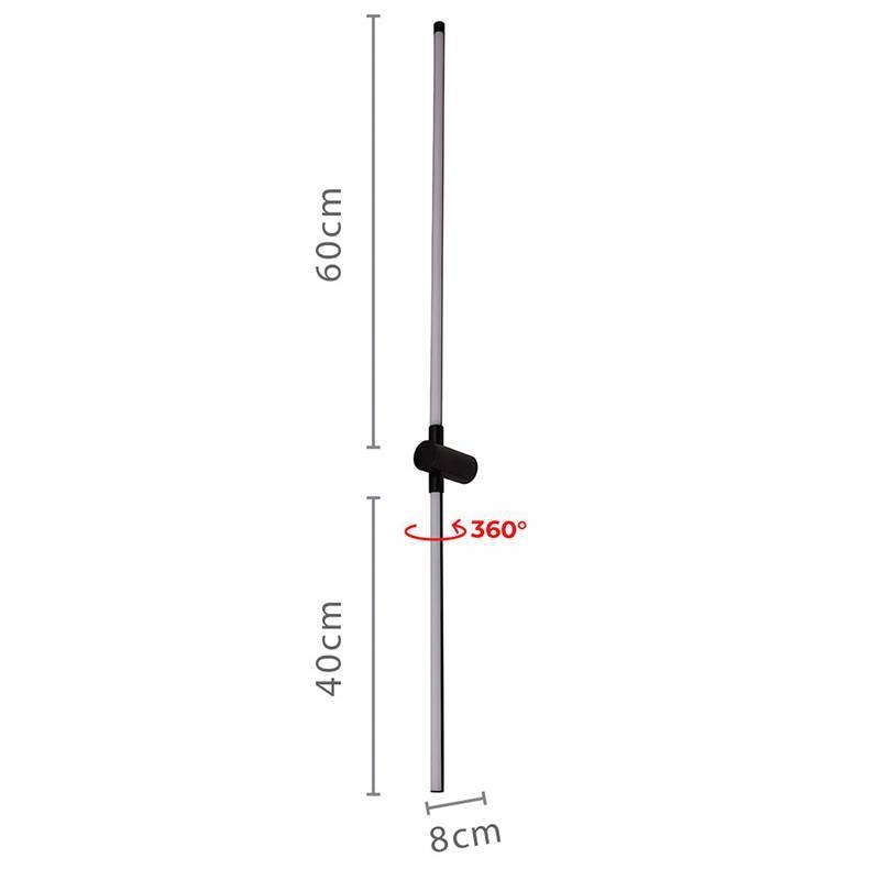 Arandela Nordecor Lina 13 watts 3000K Preto IP20 Ø40x1000mm Bivolt 2752
