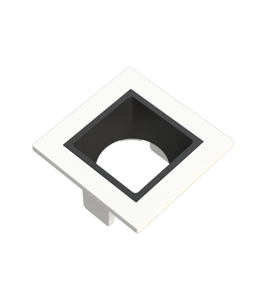 Embutido Fixo Moon Linea 1L Mini Dicróica Branco com Fundo Preto 55x55mm 1061515