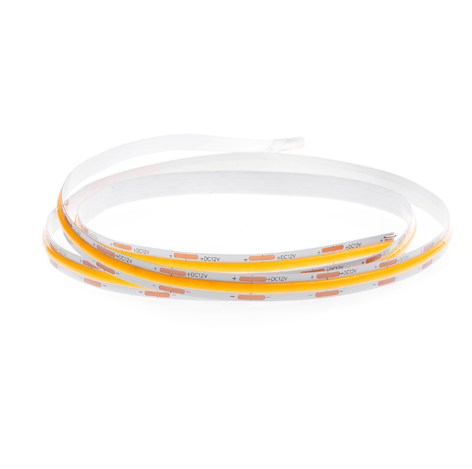 Fita de Led Nordecor 12V Cob 512 Leds/mt 12w/mt IP20 2700K 8mm (Rolo 5 metros) 7053