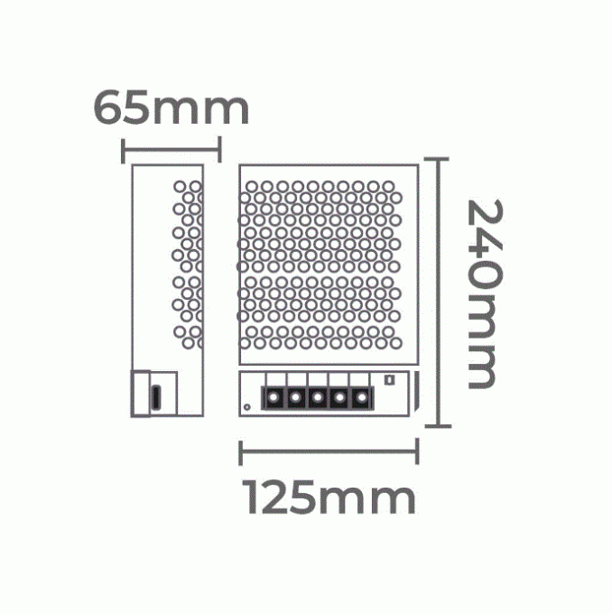 Fonte 24V Nordecor Chaveada 42A 1000 watts Bivolt IP20 240x125x65mm 7239