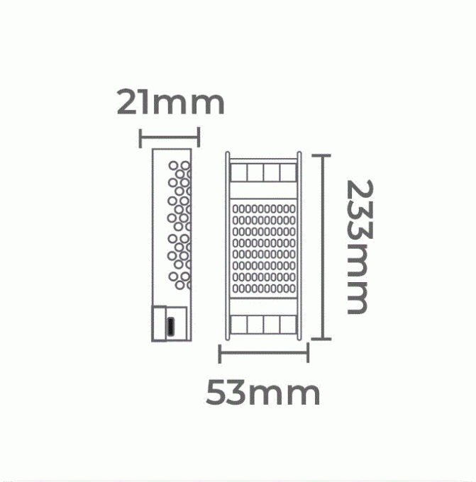 Fonte 24V Nordecor Slim 5A 120 watts Bivolt IP20 233x53x21mm 7216
