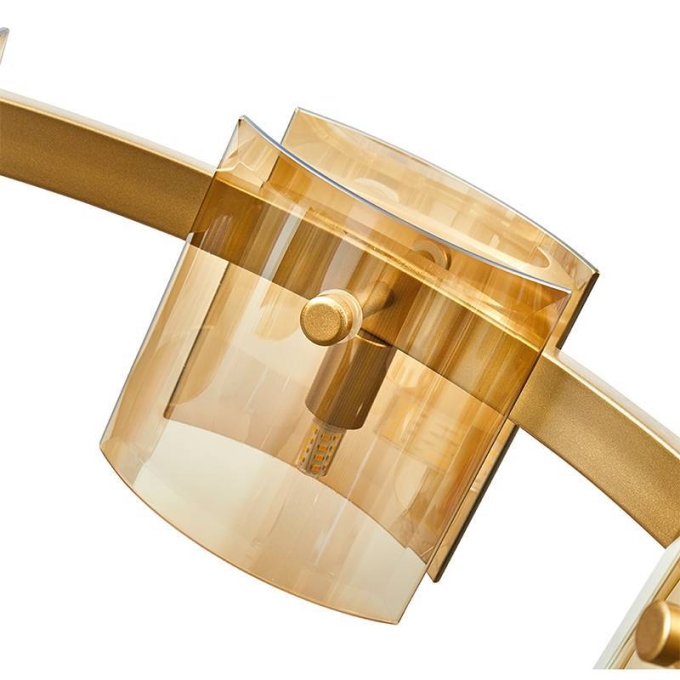 Pendente Nordecor Bouze Cin 6L G9 Ø600mm Dourado e Âmbar Bivolt 2534